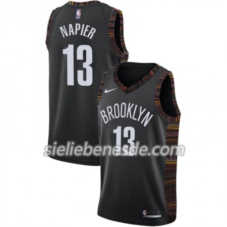 Herren NBA Brooklyn Nets Trikot Shabazz Napier 13 2018-19 Nike City Edition Schwarz Swingman